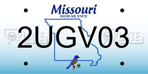 2UGV03 Missouri License Plate