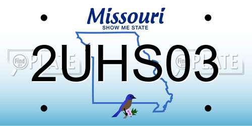 2UHS03 Missouri License Plate