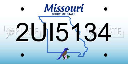2UI5134 Missouri License Plate