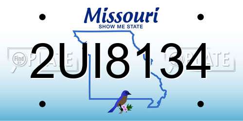 2UI8134 Missouri License Plate