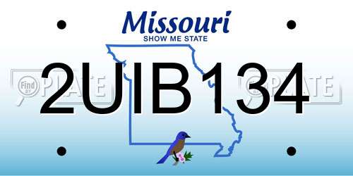 2UIB134 Missouri License Plate