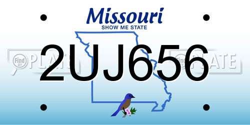 2UJ656 Missouri License Plate