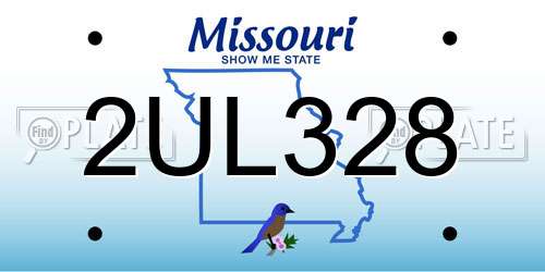 2UL328 Missouri License Plate