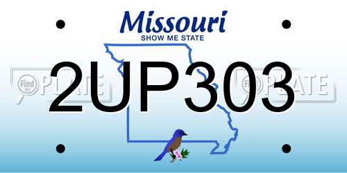 2UP303 Missouri License Plate