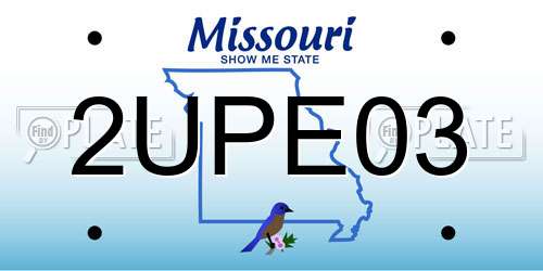 2UPE03 Missouri License Plate