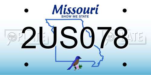 2US078 Missouri License Plate