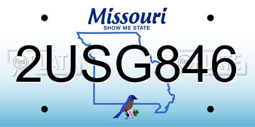 2USG846 Missouri License Plate