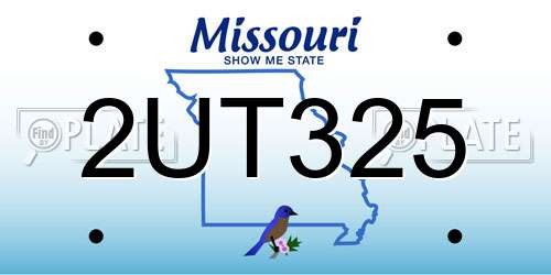 2UT325 Missouri License Plate