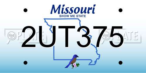 2UT375 Missouri License Plate