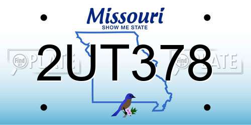 2UT378 Missouri License Plate