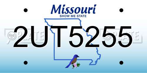 2UT5255 Missouri License Plate