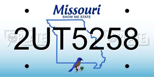 2UT5258 Missouri License Plate