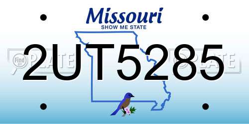2UT5285 Missouri License Plate