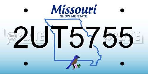 2UT5755 Missouri License Plate