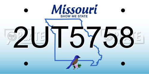 2UT5758 Missouri License Plate