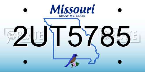2UT5785 Missouri License Plate