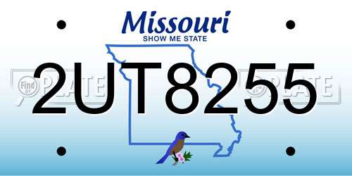 2UT8255 Missouri License Plate