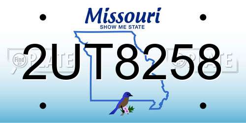 2UT8258 Missouri License Plate