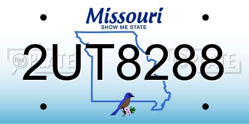 2UT8288 Missouri License Plate