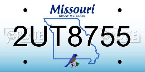 2UT8755 Missouri License Plate