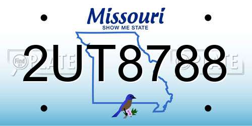 2UT8788 Missouri License Plate