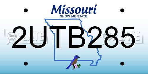 2UTB285 Missouri License Plate