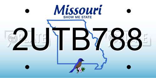 2UTB788 Missouri License Plate