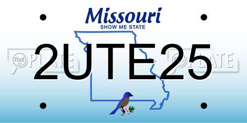 2UTE25 Missouri License Plate