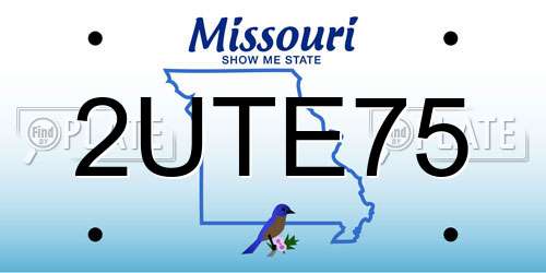 2UTE75 Missouri License Plate