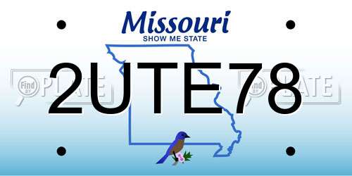 2UTE78 Missouri License Plate