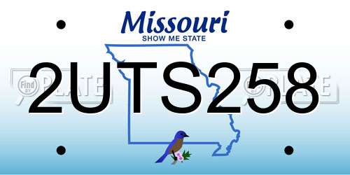 2UTS258 Missouri License Plate