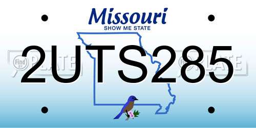 2UTS285 Missouri License Plate