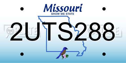 2UTS288 Missouri License Plate