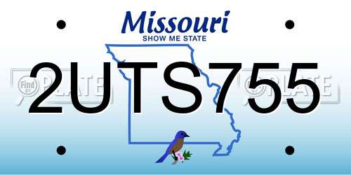 2UTS755 Missouri License Plate