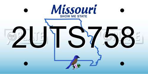 2UTS758 Missouri License Plate