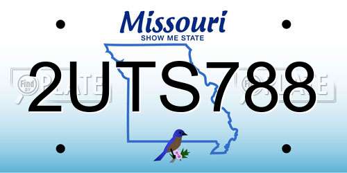 2UTS788 Missouri License Plate