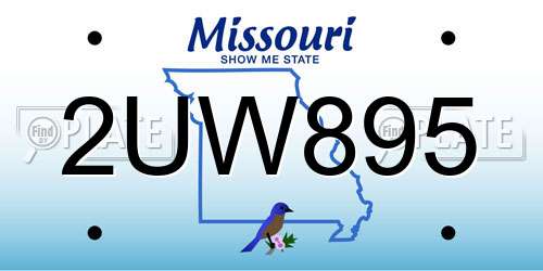 2UW895 Missouri License Plate