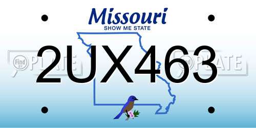 2UX463 Missouri License Plate