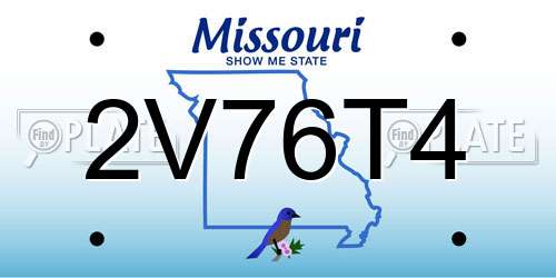 2V76T4 Missouri License Plate