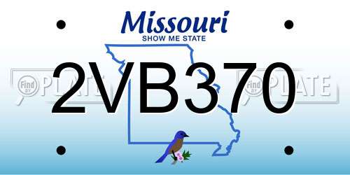 2VB370 Missouri License Plate