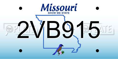 2VB915 Missouri License Plate