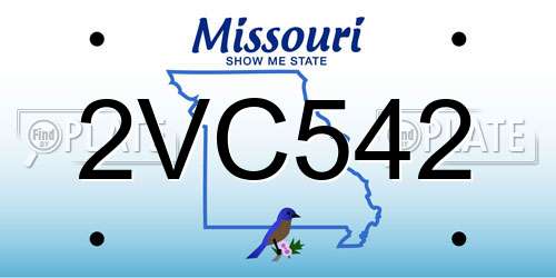 2VC542 Missouri License Plate