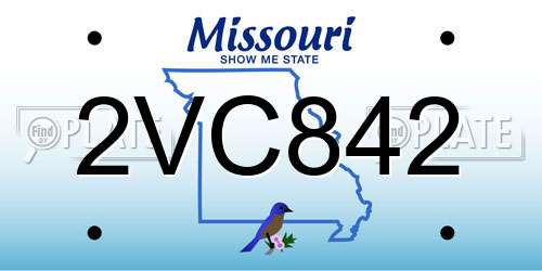 2VC842 Missouri License Plate