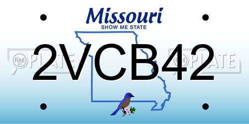 2VCB42 Missouri License Plate