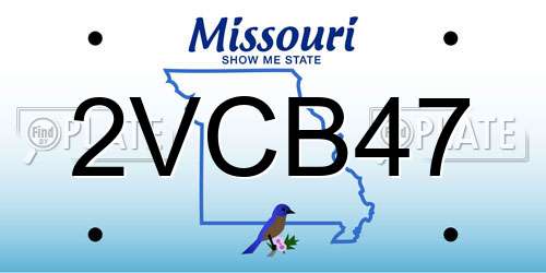 2VCB47 Missouri License Plate