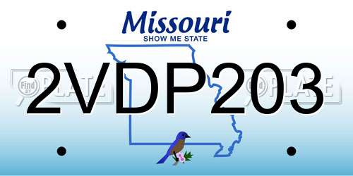 2VDP203 Missouri License Plate