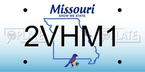 2VHM1 Missouri License Plate