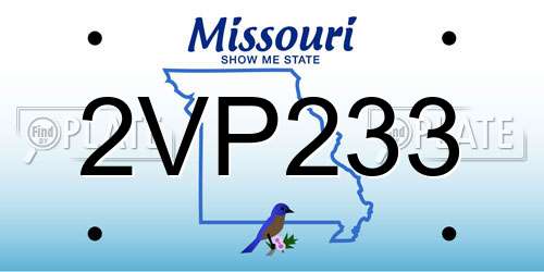 2VP233 Missouri License Plate