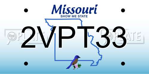 2VPT33 Missouri License Plate