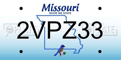 2VPZ33 Missouri License Plate